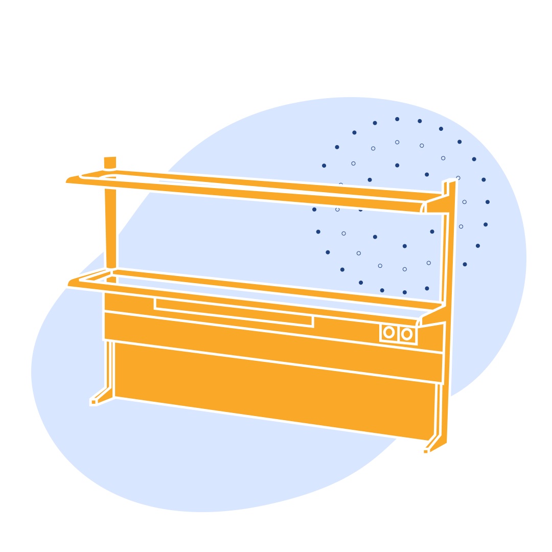 Надстройка технологическая 1200 ТПМКг Квадро керамоганитная плитка 1200х250х1500 мм